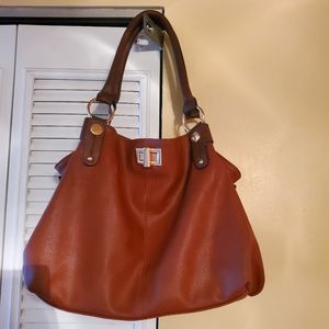 Kathy Ireland bag. Perfect for fall. Cognac and brown. Never used!